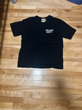 Gallery Dept Black Tee with White Chest Logo